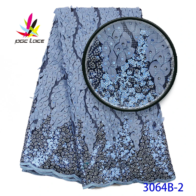 

Sequence Embroidered Fabric Lace 2019 Net Embroidery Milk White Blue Color Embroidery African Organza Wedding With Sequin
