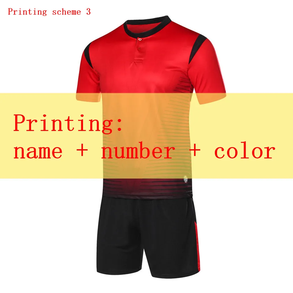 Детские футбольные майки наборы Survere для мужчин t футбольные наборы для взрослых мужчин детские футбольные тренировочные Спортивная одежда для соревнований костюм Самостоятельная Настройка - Цвет: Printing 3