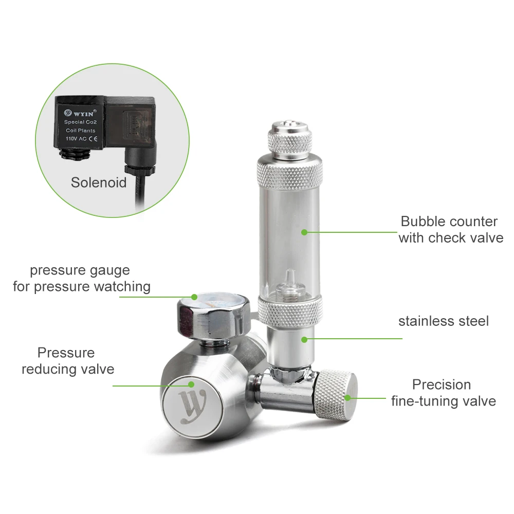 Аквариум Co2 регулятор многоразмерный интерфейс Co2 редукционный клапан Co2 диффузный для аквариума проверьте аквариумный клапан