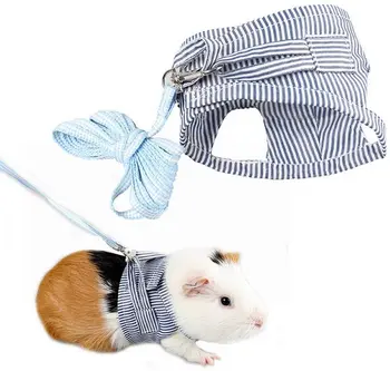 

Small Pet Guinea Pig Rabbit Chest Strap Traction Rope Cotton Striped Chest Strap Vest Outdoor Walking Clothing Accessories