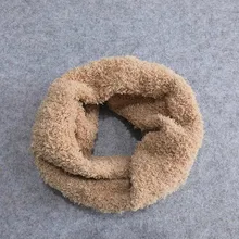 Зимние Детские шарфы натуральный цвет мягкий теплый шарф бесконечность коралловый бархатный шарф-труба уплотненная шерсть воротник шарф для мальчика, девочки