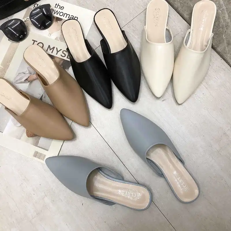 women's flat mule shoes
