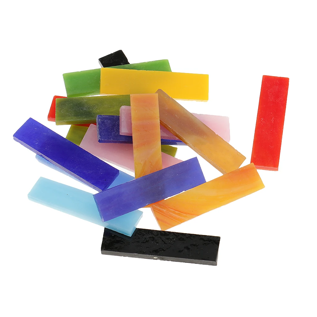 220pcs Mixed Color and Size Rectangle Vitreous Glass Mosaic Tiles Pieces for Mosaic Making DIY Crafts