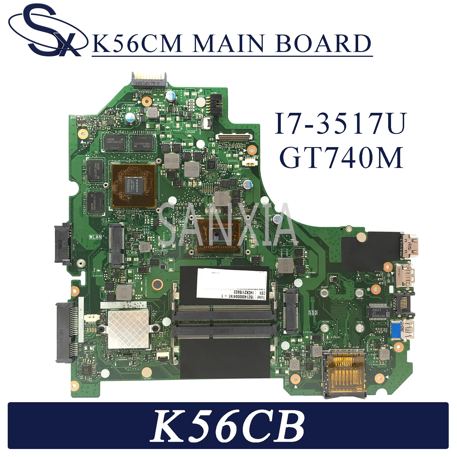 KEFU K56CM материнская плата для ноутбука ASUS K56CB K56C S550CB S550CM оригинальная I7-3537U/3517U GT740M |