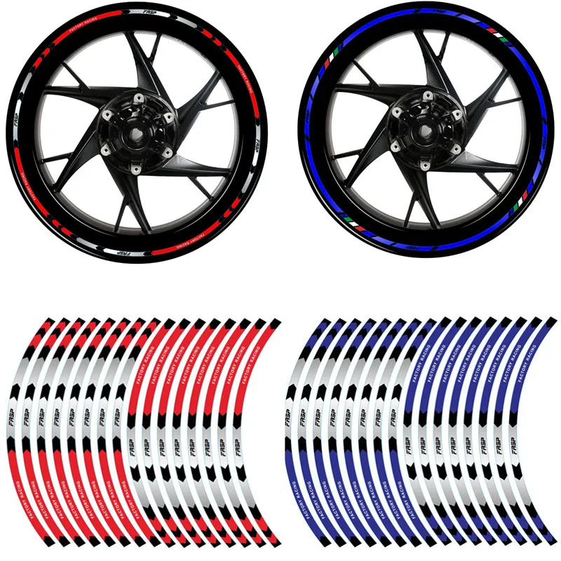 16pcs 17 18 Strips Motorcycle Car Wheel Tire Stickers Reflective Rim Tape Decals For Honda Yamaha Suzuki Ktm Kawasaki Decals Stickers Aliexpress