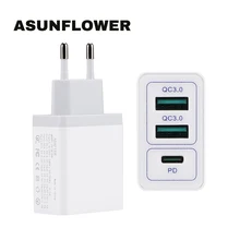 18 Вт PD зарядное устройство+ 5 В 2.4A Qc 3,0 быстрое зарядное устройство для MacBook Pro PD быстрое зарядное устройство 3 порта 2 в 1 быстрое зарядное устройство для ios Android телефон