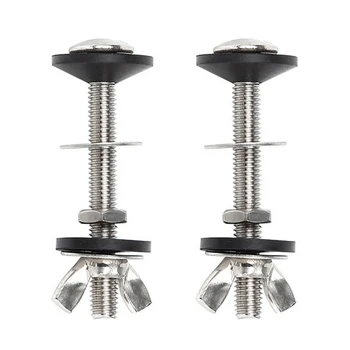 

2pcs Bathroom Closestool Cistern To WC Pan Fixed Stainless Steel Spare Bolt Through Kit Universal Durable Practical Accessories