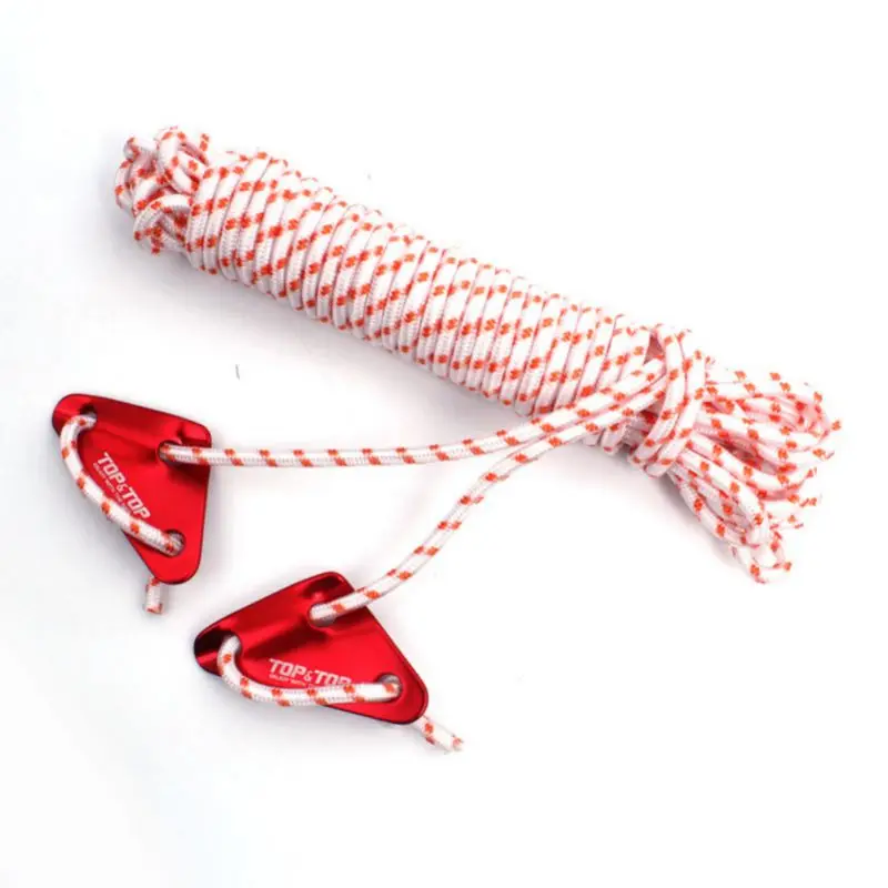 

10m Travel Outdoor 6mm High Strength Cord Rope Tent Rope + 2Pcs Large Camping Buckle Accessory