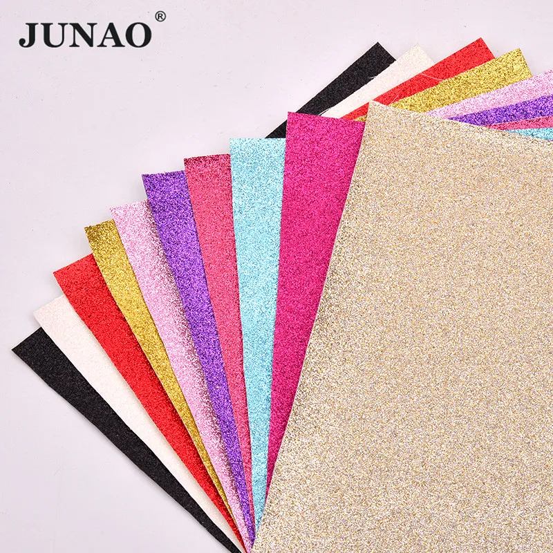 Искусственная кожа JUNAO 20*34 см цветные блестящие листы из искусственной кожи для