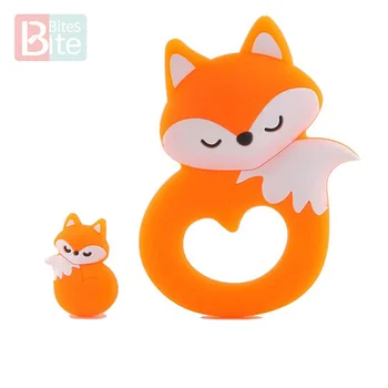 

Bite Bites Baby Silicone Teether Rodent Silicone Animal Pacifier Teeth Pendant BPA Free Silicone Beads Chew Biter Children Goods