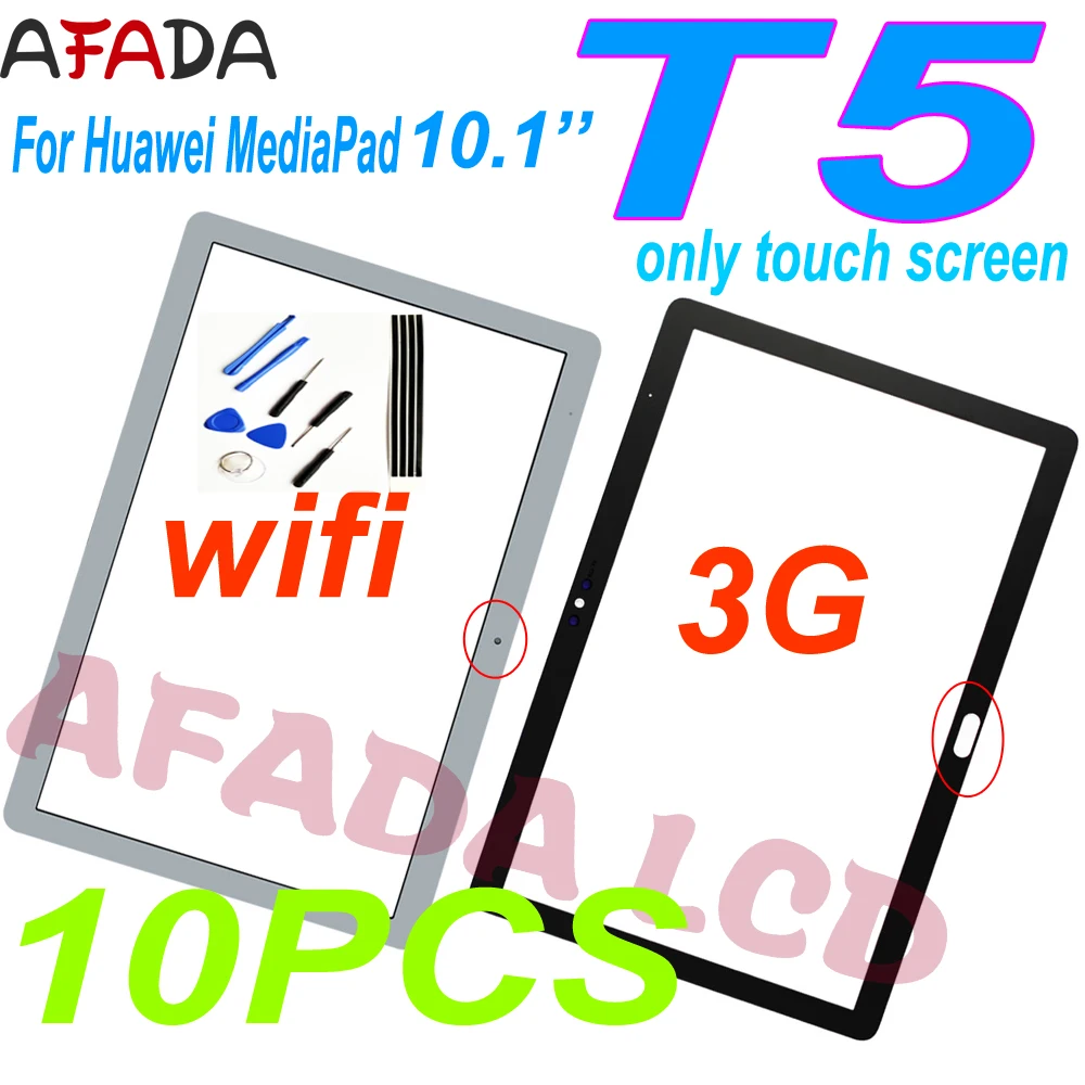 10PCS For Huawei MediaPad T5 Touch Screen Front Glass Outer Glass Lens