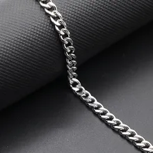 

Curb Cuban Link Chain Suit Stainless Steel 1M 6mm 7mm Width For DIY Man Women Necklace Choker Bracelet Bangle Jewelry Making