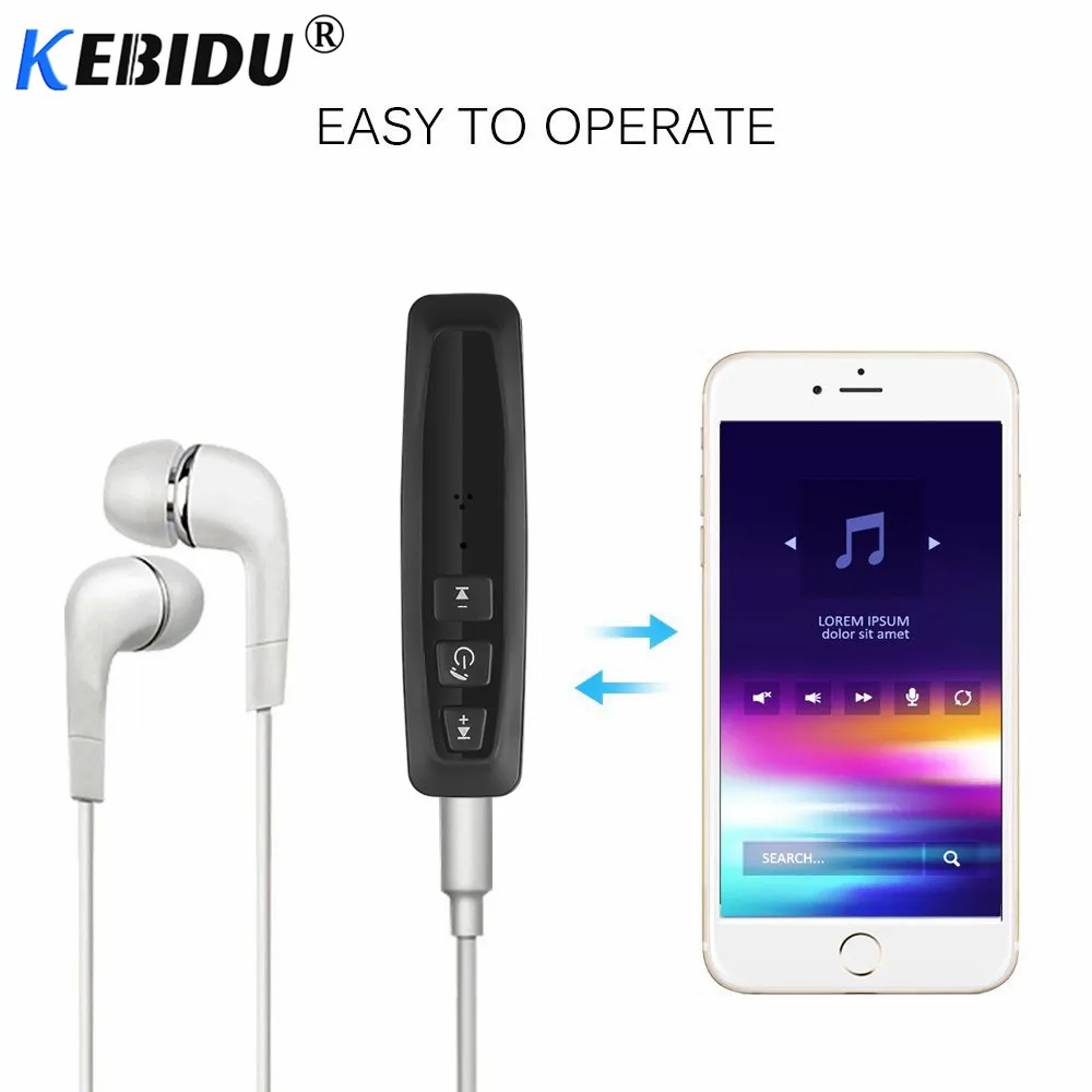 Kebidu беспроводной Bluetooth приемник автомобильный мобильный аудио компактный и легкий адаптер 3,5 мм Автомобильный MP3-плеер Bluetooth Transmiter