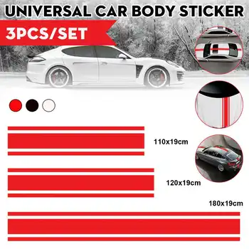 

Car Racing Decal Sticker Strips Bumper Engine Cover Hood Roof Rear Trunk Vinyl Sticker Cover Trim Decor Universal