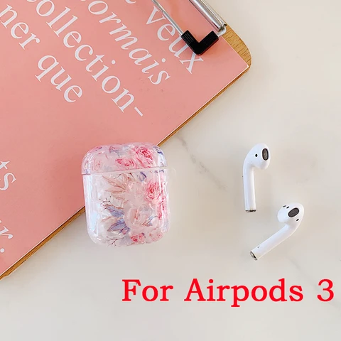 Case for Airpods Pro Airpods 1 2 3 Shell Flower Pattern Protection Funda Headphone Bag Hard PC Case Cover Air pods 3