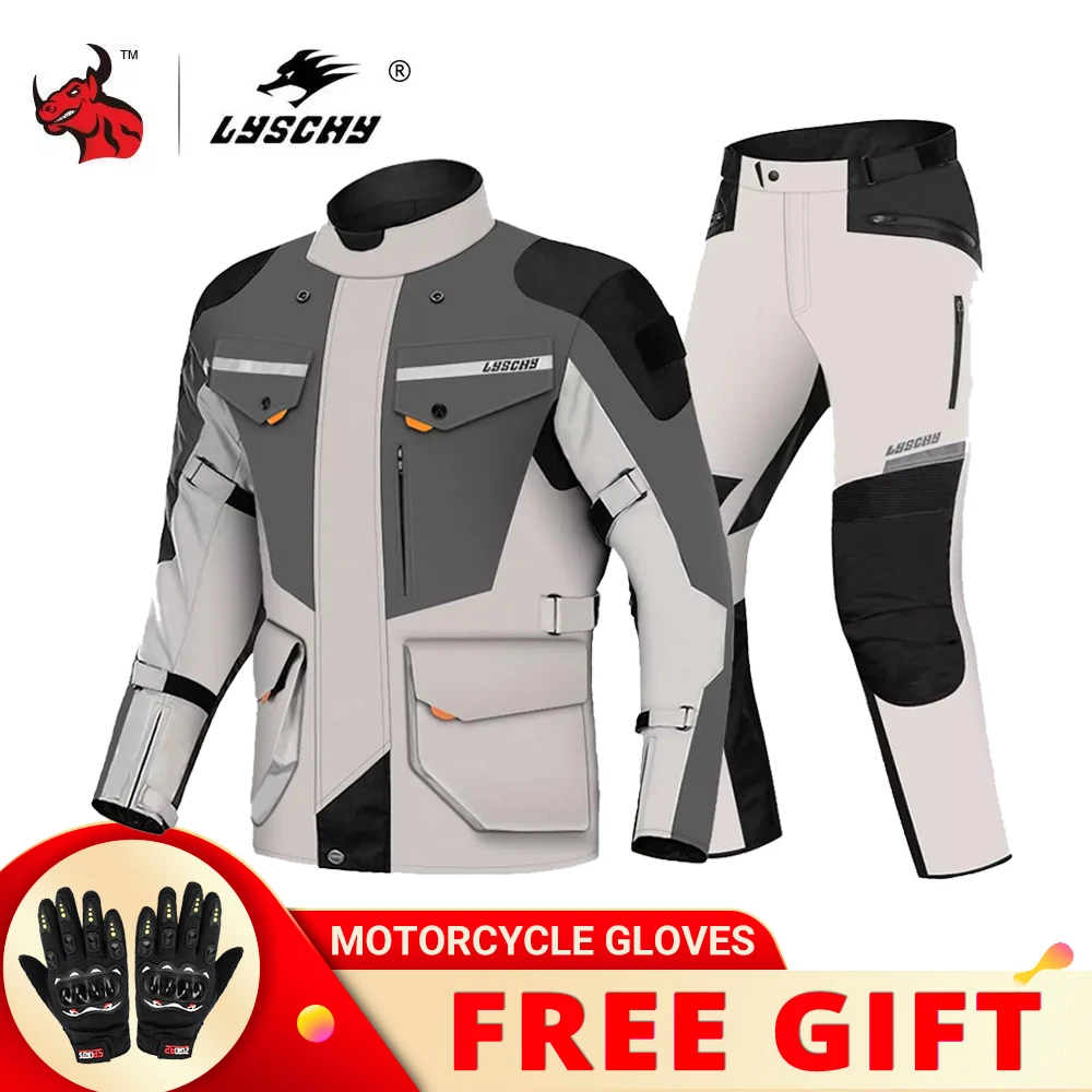 LYSCHY Motorcycle Jacket Men Winter Waterproof Motorbike Riding Chaqueta Moto Jacket Motorcycle Protective Gear Armor Clothing