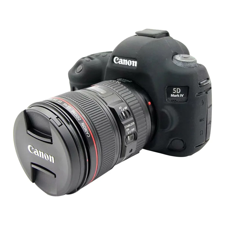 TENENELE мягкие силиконовые чехлы для Canon EOS 5D4 сумки для камеры красный резиновый чехол для Canon 5D Mark IV защитные аксессуары для камеры - Цвет: Black