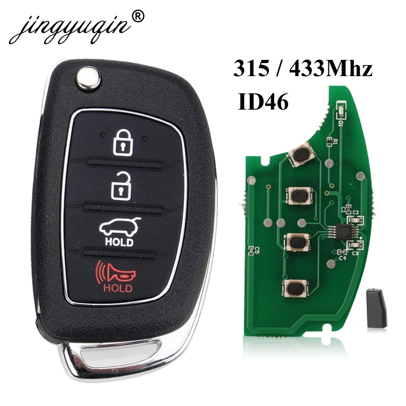 Keyecu Flip Chiave A Distanza Fob Per Hyundai IX35 I20 I30 2008 2009 2010 2011 2012, 3 Pulsante 433 MHz ID46 Chip Chiave Dell'automobile - Foto 7