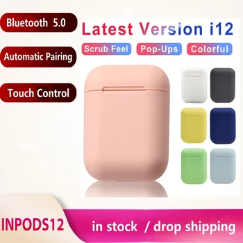 

i12 TWS inpods 12 TWS Wireless Headphones Bluetooth 5.0 Earphone Macaron Earbuds Sport Headset with Charging Box Mic PK i9s TWS