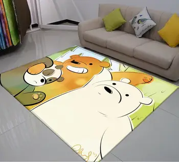 

We Bare Bear Carpet American Animation Play Mat Rug 3D Print Three Bears Outdoor Cartoon Carpet Home Room Gift For Kids Carpet