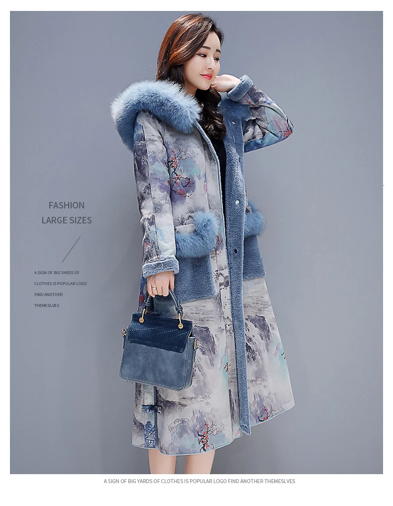 Новое поступление женской одежды зимняя свободная версия Новинка в стиле Женское пальто в китайском стиле женская одежда средней длины