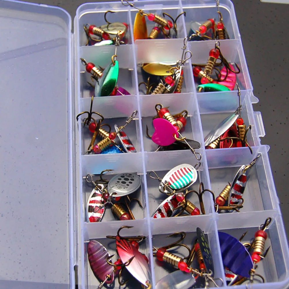 30pcs Reusable Swimming Spoon Attractive Tackle Life Like Metal Easy Apply Spinner Portable Colorful Fake Fishing Lures