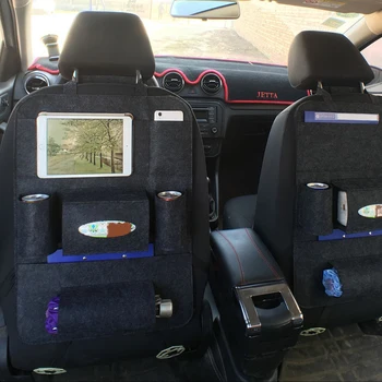 

2019 Auto Car Backseat Organizer Car-Styling Holder Multi-Pocket Seat Wool Felt Storage Multifunction Vehicle Accessories Bag