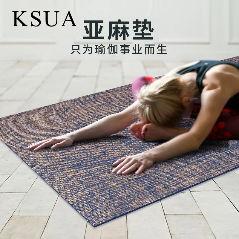 

Coaster Sports Widened Fitness Yoga Mat Mat Lengthen Anti-slip Yoga Mat Household Flax Thick Women's Men's Industry
