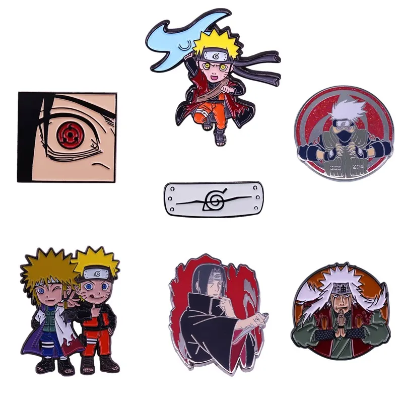 Высокое качество аниме Sasuke Kakashi косплей мультфильм Эмаль Булавка Шаринган значок