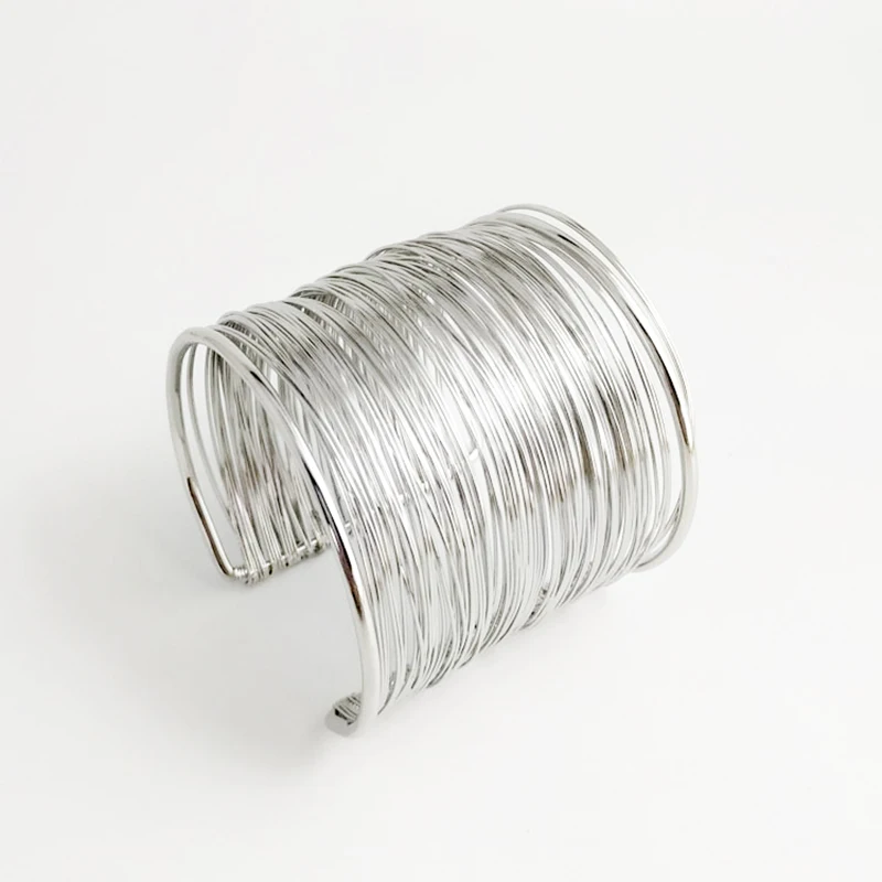 Exaggerated Wire Mesh Open Wide Bracelet Small Fashion Net Red Metal Bracelet for Women