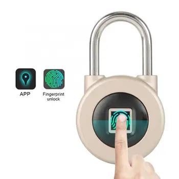

APP Padlock Smart Rechargeable Bluetooth Phone APP Fingerprint USB IP65 Waterproof Padlock