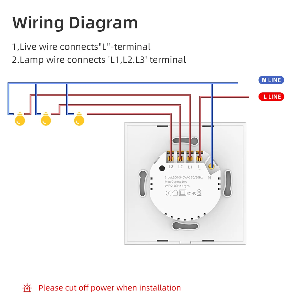 Кнопка WiFi + RF Smart Switch (нулевой FireWire) тип 86 голосовое/умное дистанционное управление