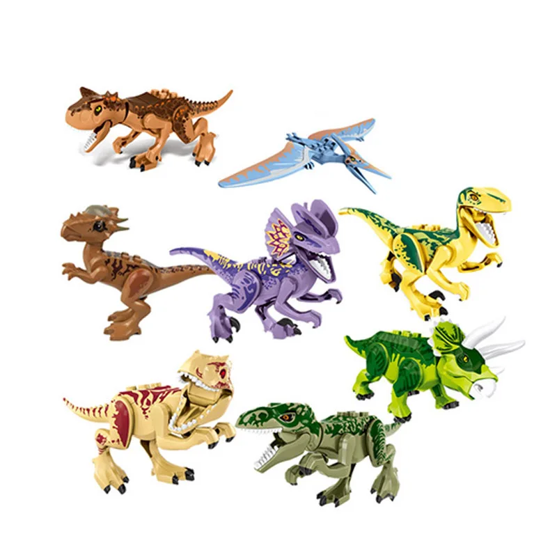 Мир Юрского периода 2 динозавр тяжелый коготь Дракон Indominus Rex T-Tex Dilophosaurus строительные блоки кирпичи игрушки для детей Рождество - Цвет: Армейский зеленый