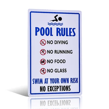 

Vintage metal Tin signs Pool RULES 20*30cm Tin Metal Sign