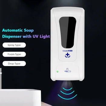 

Automatic Soap Dispenser with UV Light 1L Wall Mounted Touchless Soap Dispenser Automatic Alcohol Dispenser Gel Dispenser