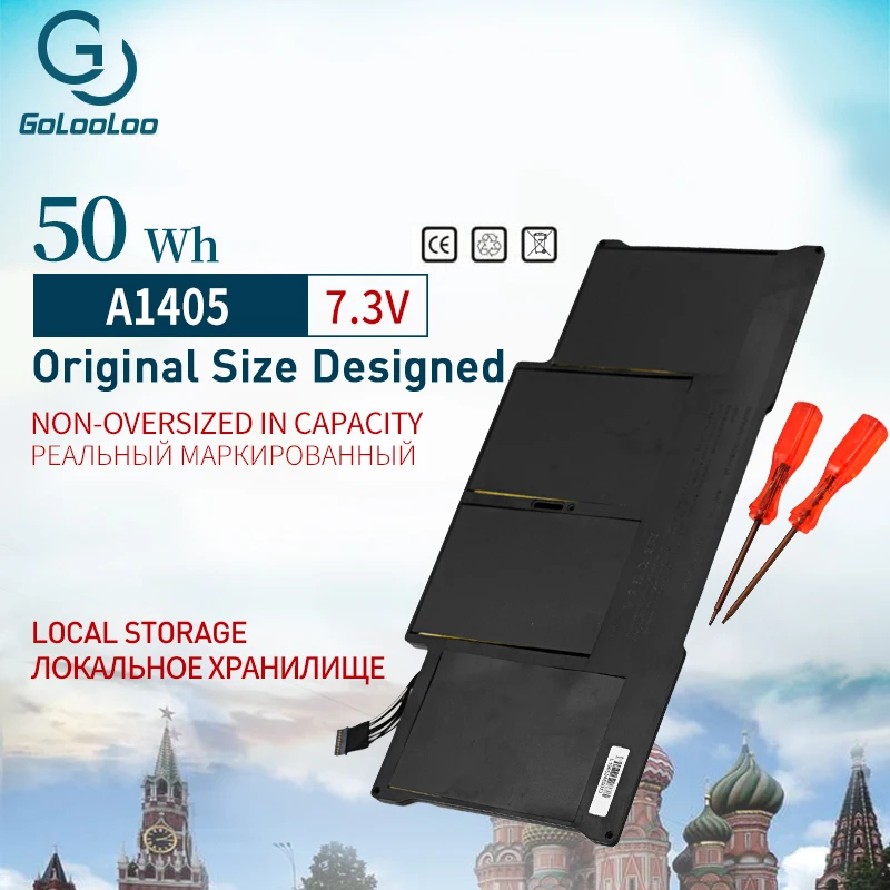 Golooloo 7,3 V 50Wh A1496 A1466 ноутбук Батарея для Apple MacBook Air 1" A1405 A1377 A1369 поздно 2010 Mid 2011 2013 ранняя