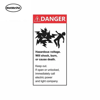 

HotMeiNi 13cm x 6.3cm for Danger Hazardous Voltage Logo Funny Car Stickers Vinyl Sunscreen RV VAN Fine Decal JDM Accessories