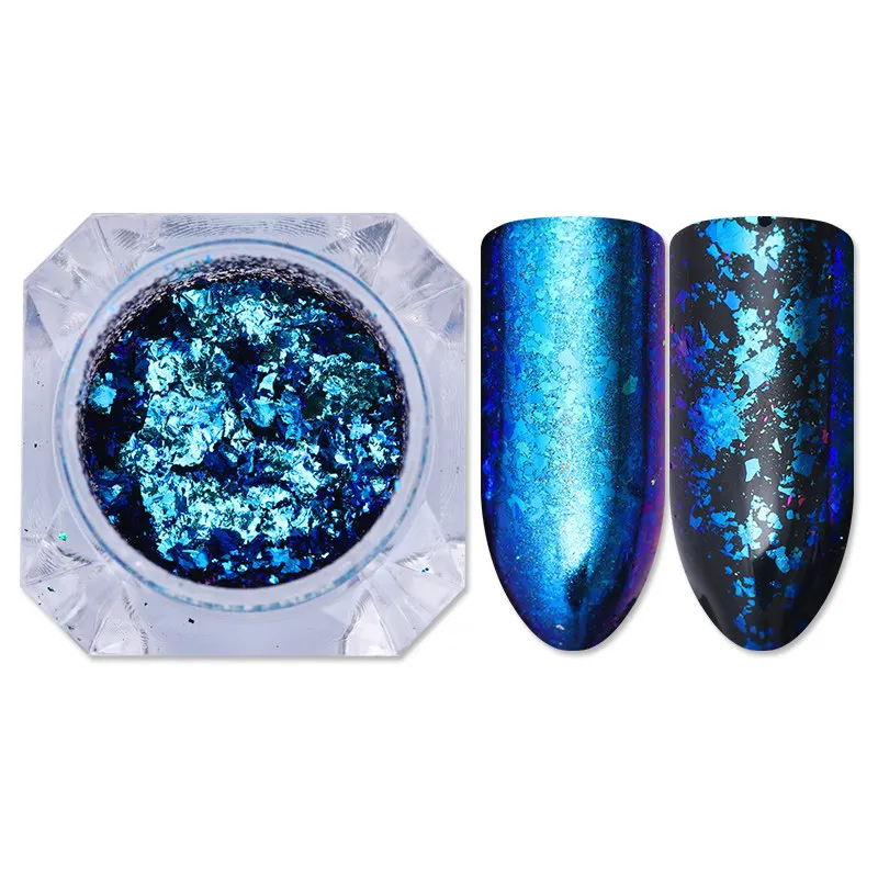 Color 2 1 коробка алюминиевых хлопья для ногтей блестки зеркало порошок Волшебные блестки золотой и серебряный цвета неправильный пигмент пыль дизайн ногтей DIY украшения - Цвет: Color 2