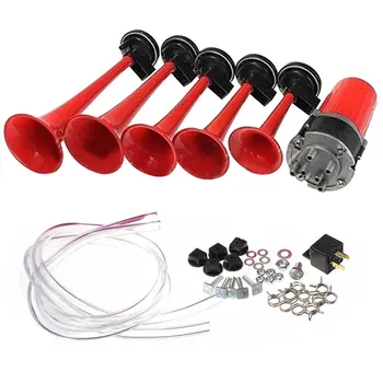

Air Horn 5Pcs Trumpets Musical Horn Kit 125dB Compressor Mounting Hardware
