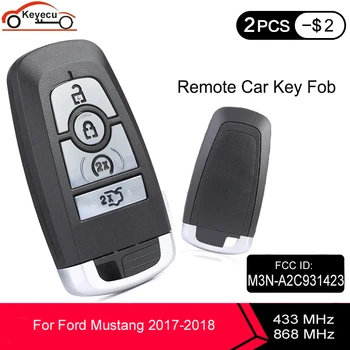 

KEYECU Smart Proxy Keyless Remote Key fob 3+1 4 button 433 / 868MHz for Ford Mustang 2017 2018 FCC ID: M3N-A2C93142600 164-R8172