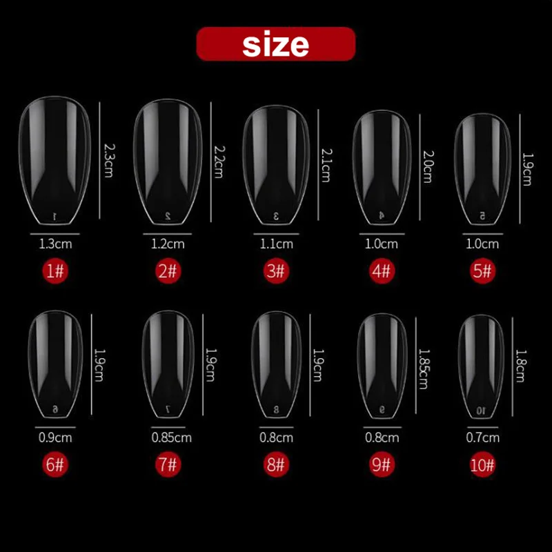 500pcs Kit False Nail Tips Acrylic Fake Nails Coffin Ballet Long Plastic Transparent Design for Nail 3