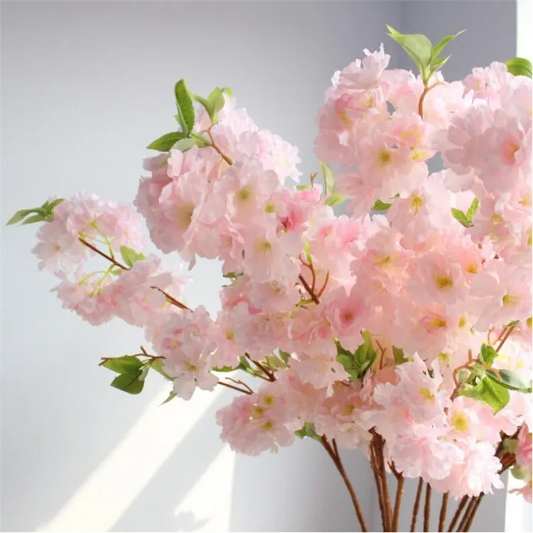 Поддельные длинные Стволовые вишни 39,3" Длина моделирование Восточная вишня, Сакура для свадьбы дома декоративные искусственные цветы