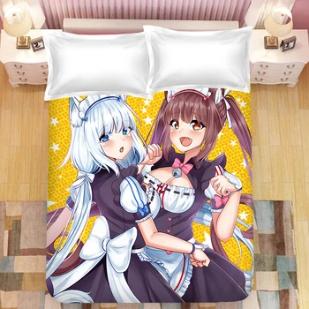 

Game Nekopara Anime 3D Printed Bed Sheet Coverlet Children Room Bed Sheet Bed Linen (NO Duvet Cover Pillowcase) 05