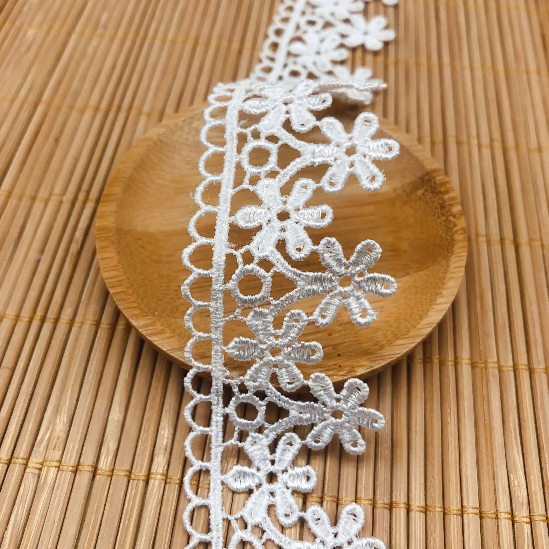 

Unilateral Embroidery Hollow flowers Lace Fabrics DIY Wedding Dress Lolita Clothing Sewing Garment Accessories
