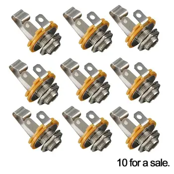 

10 Pcs Electric Guitar / Bass Effect Socket 6.35 Mono Socket Power Plug Accessories Audio Input Guitar Z3U6