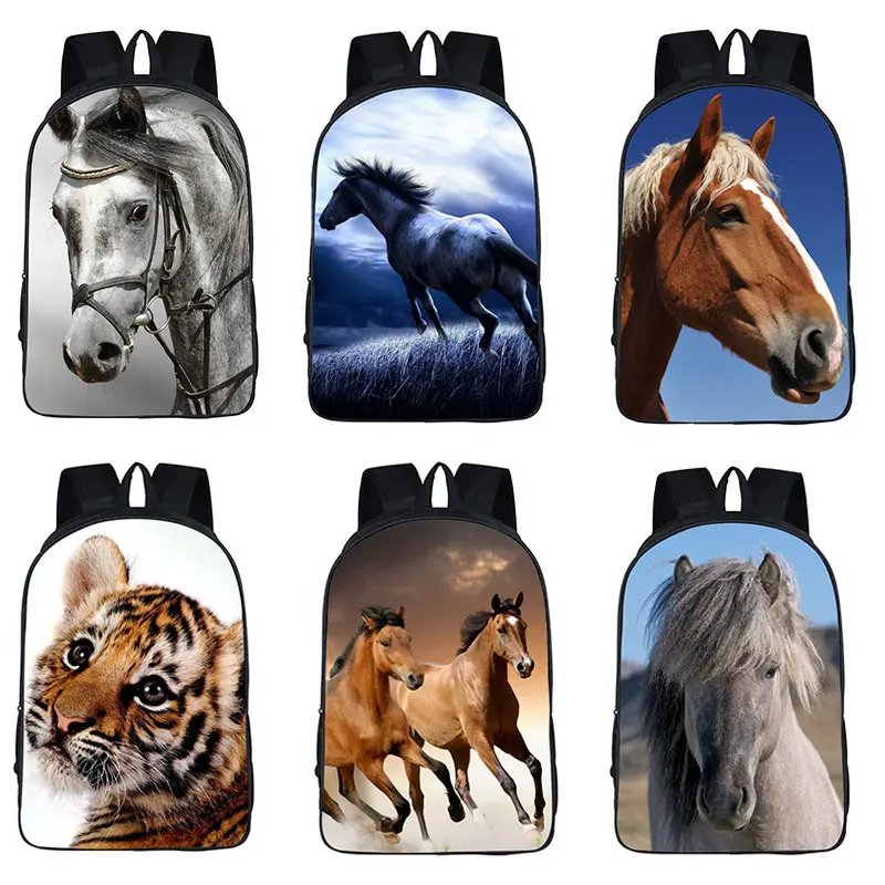 Zaino con stampa Steed per adolescenti borse da scuola per cavalli per  bambini zaino da tigre carino zaini da scuola per ragazze per ragazzi  regalo per bambini|animal backpack|backpack for teenagersbackpack boys -