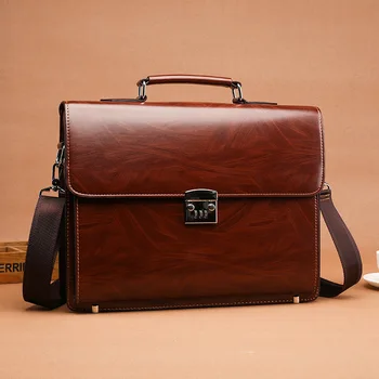 

Men's business bag, hand-held combination lock, business briefcase, large-capacity shoulder messenger bag, computer bag