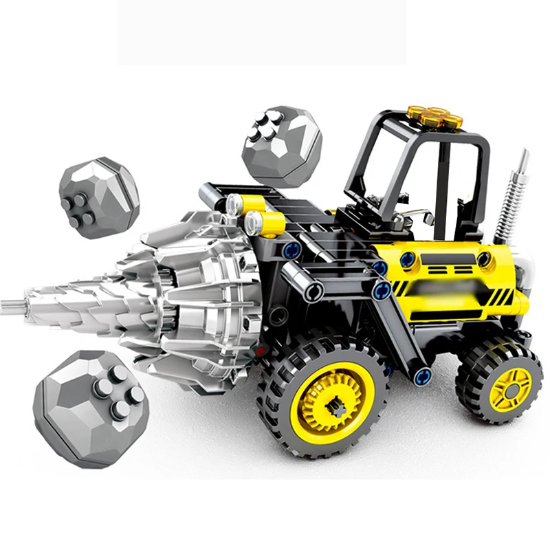 

City Engineering Road roller drill building Block Compatible legoing Technic Drilling machine Construction Toy For Children gift
