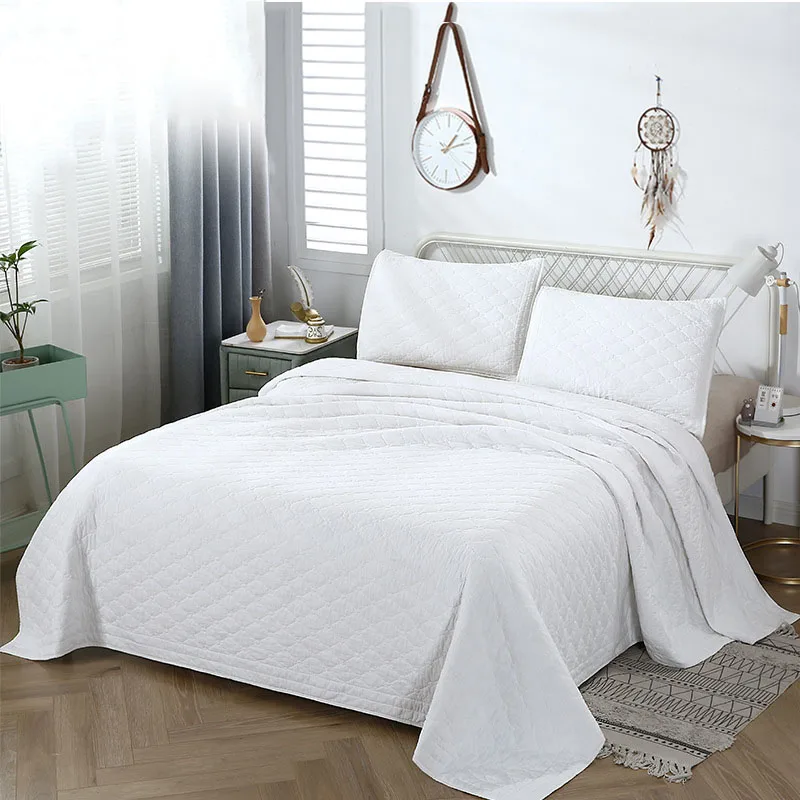 2021 White Bedspreads Cotton Quilt Sets Embossed Blanket On Bed Cover