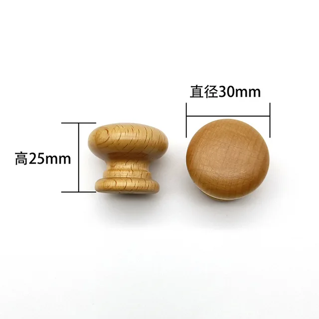 High Quality Wood Handles for Drawer,Bedroom Wardrobe Bedside Cabinet Pull Furniture Door Smooth Knob Cupboard Desk 8